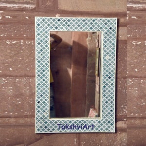 Handmade Green Bone Inlay Mororccan Pattern Mirror Frame with Free Mirror