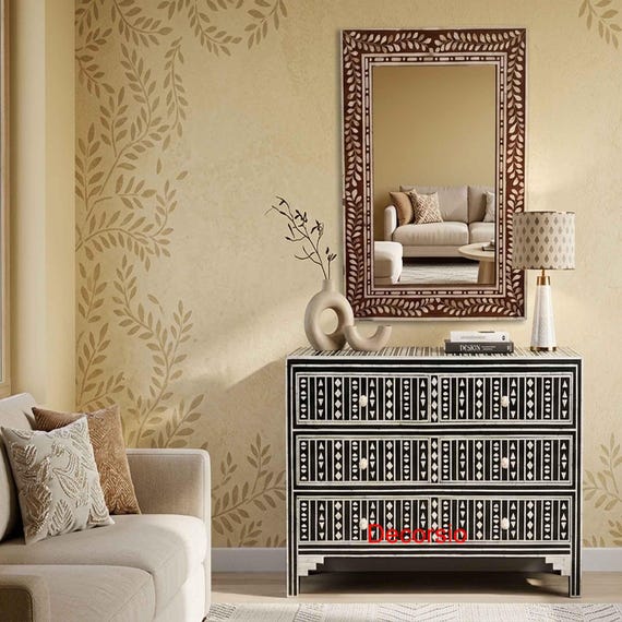 boho dresser with mirror Handmade Bone Inlay Dresser, Decor, Cabinet Women's Clothing Collection FREE PEOPLE Sawyer Mini Color:Champagne Gold (Wheat) Dresser Dimensions Width Drawer dresser