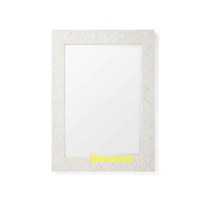 Handmade Bone Inlay Mirror Frame: Geometric Art Decor (24x36 inches)