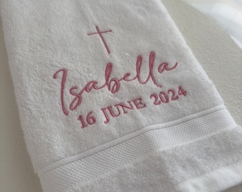 Hand Towel Embroidery | Christening Towel | Baptism Towel