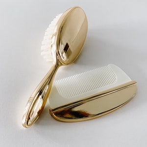 Gold Plated Brush & Comb Set | Keepsake Gift | Baby Keepsake