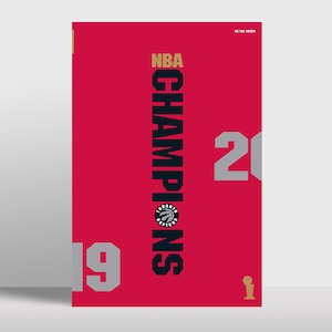 Toronto Raptors 2019 NBA Champions Poster - Red
