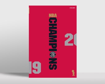 トロント ラプターズ 2019 NBA チャンピオン ポスター - レッド