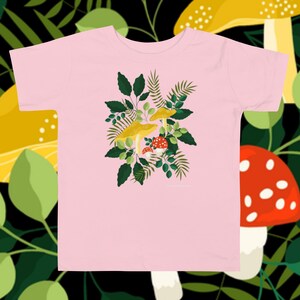 Toddler Short Sleeve Tee Mushroom Botanical Forest Birthday