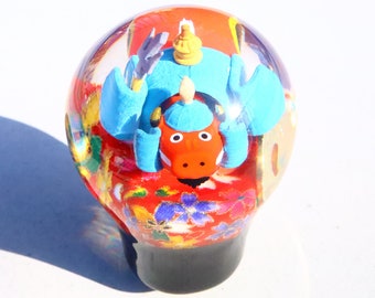 Pomello del cambio Lampadina tipo Bishamonten Akabeko Moneta da 5 yen Gacha Gacha