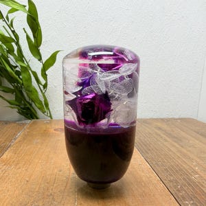 Underwater Flower Shift Knob - Roses and Hydrangeas - Purple