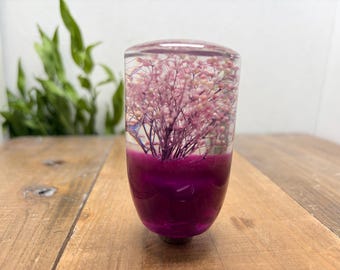 Underwater Flower Shift Knob Mini Baby's Breath Purple