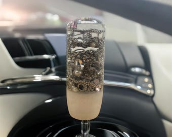 Jewelry shift knob, cylindrical M-shaped, Aurora White