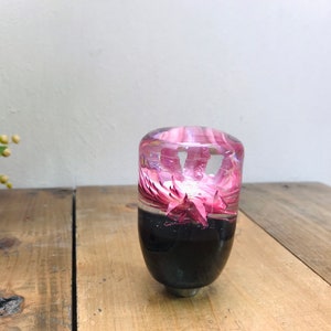 Underwater flower shift knob silver daisy pink