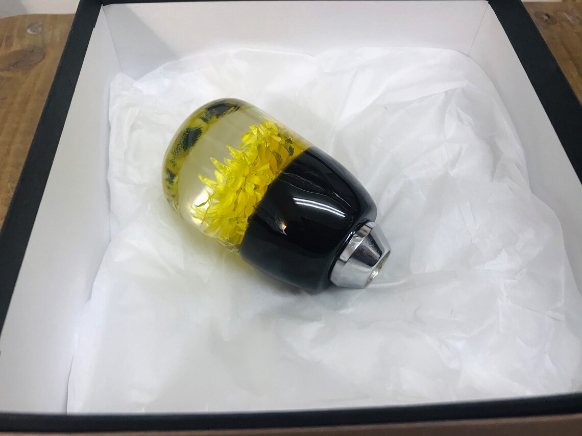 Underwater Flower Shift Knob Silver Daisy Yellow Etsy