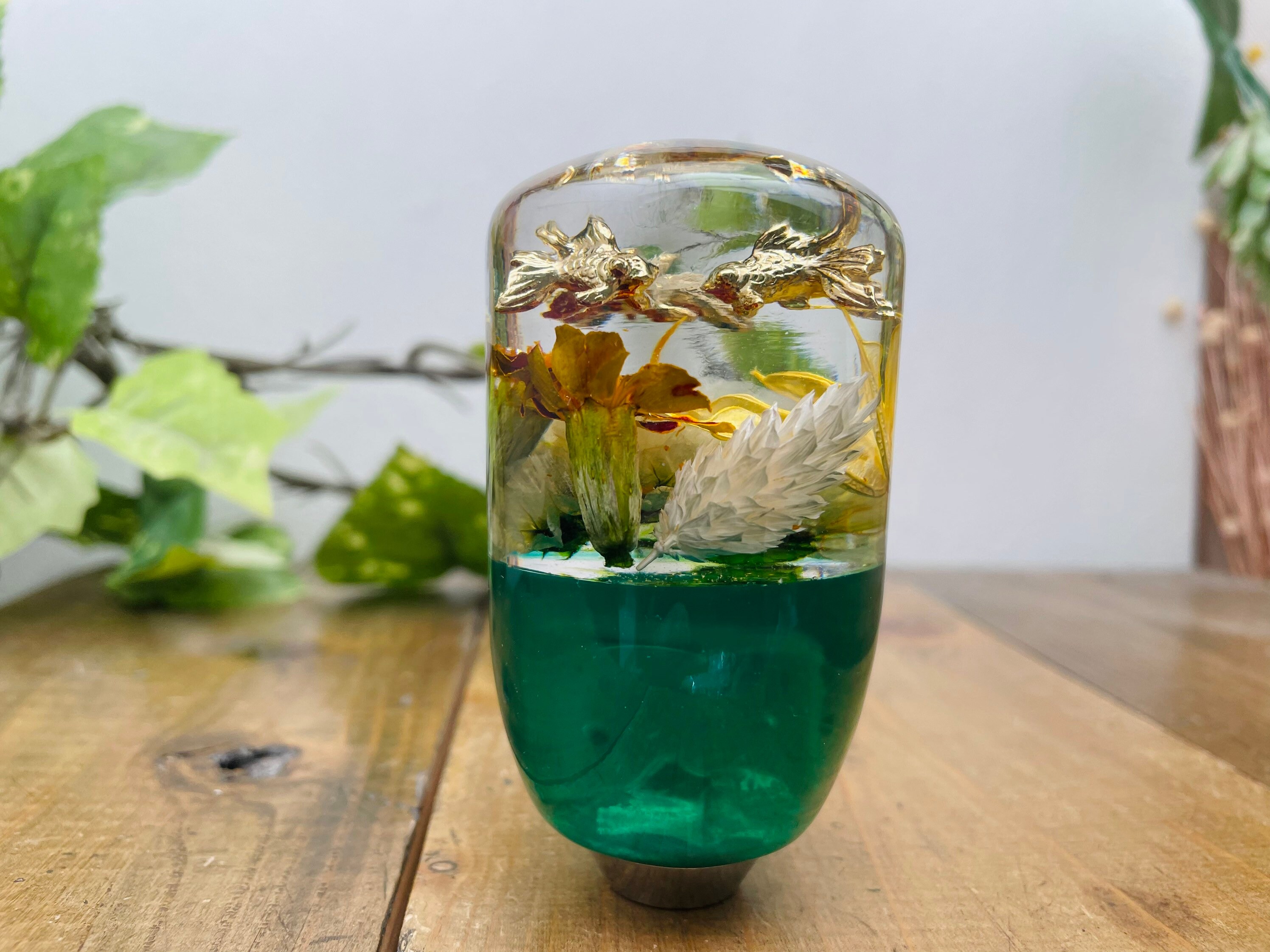水中花シフトノブ 箱庭金魚 グリーン - Etsy 日本
