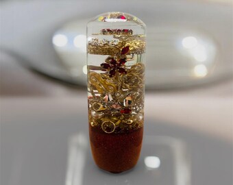 Jewelry shift knob, cylindrical M-shaped, red