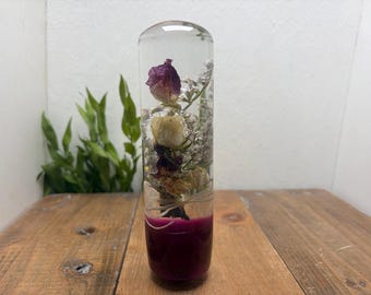 Underwater Flower Shift Knob, Cylindrical Shape, Bouquet of Sweet Peas and Tatarica Flowers