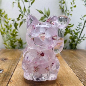 水中花シフトノブ　招き猫　桜