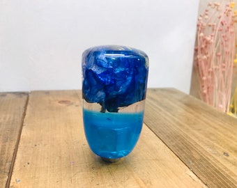 手作り水中花4連ソケットセパレート式+1USB根元青ラメ12v24v共用 水中花シフトノブ 薔薇1輪 ブルーパープル - Etsy 日本