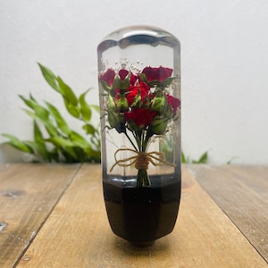 Pomo de palanca de cambios con diseño de flores submarinas - Ramo de rosas - Negro