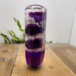 Underwater Flower Shift Knob - Roses and Hydrangeas - Purple
