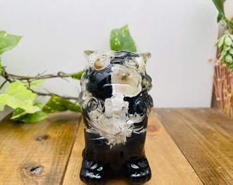 Unterwasserblumen-Schaltknauf Shisa Schwarz-Weiß-Blumengarten