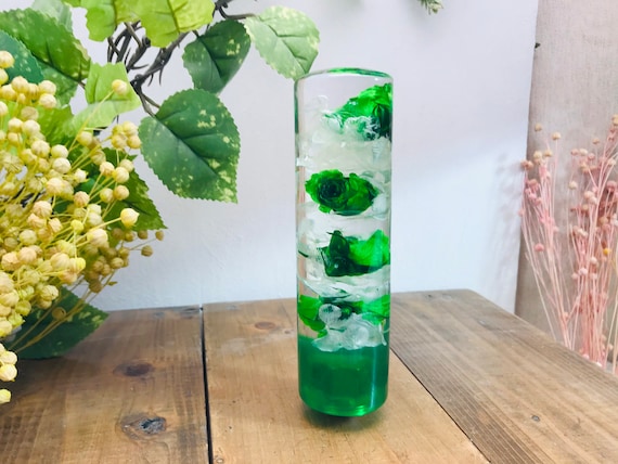 水中花シフトノブ円柱型薔薇と紫陽花緑 Etsy 水中花シフトノブ円柱型薔薇と紫陽花緑 Etsy