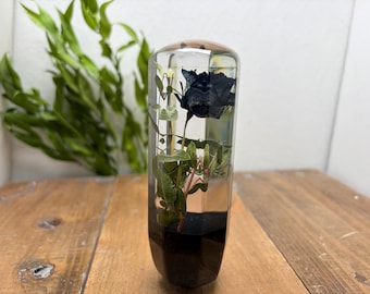 Underwater Flower Shift Knob: Black Roses and Eucalyptus