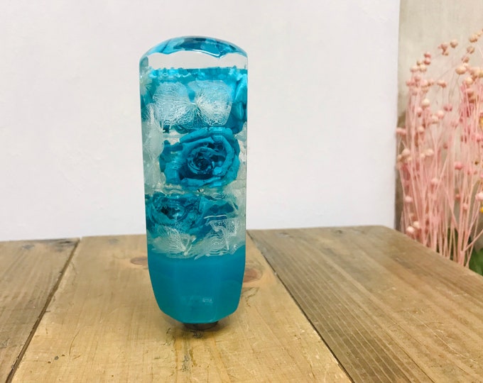 Underwater Flower Shift Knob Roses and Hydrangea Turquoise Etsy