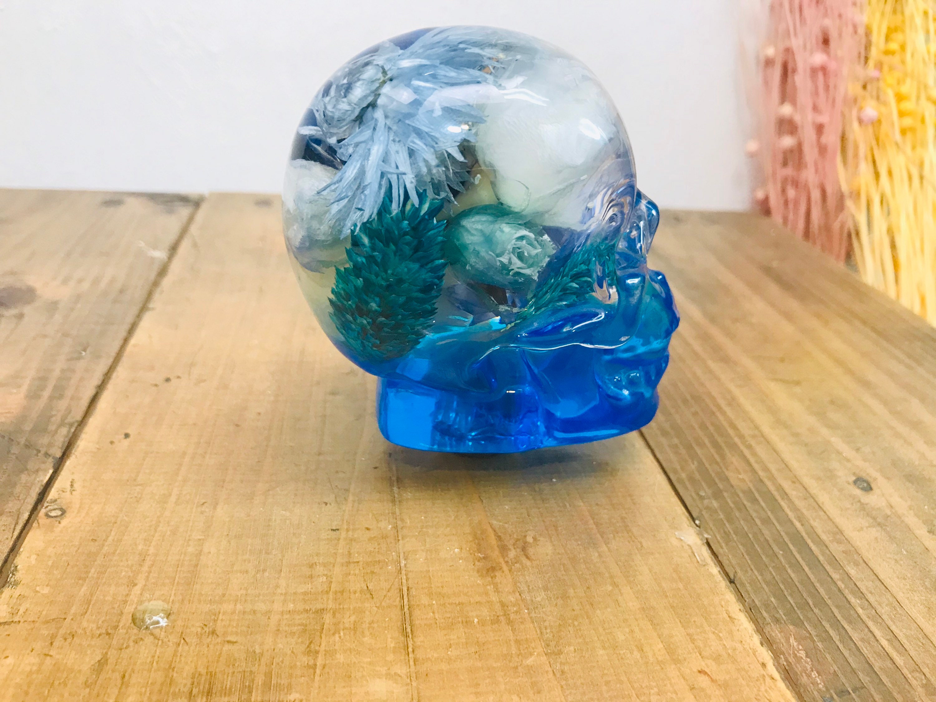 Underwater Flower Shift Knob Skull Flower Garden Blue Etsy