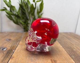 Underwater Flower Shift Knob - Skull - Bright Red Rose Petals