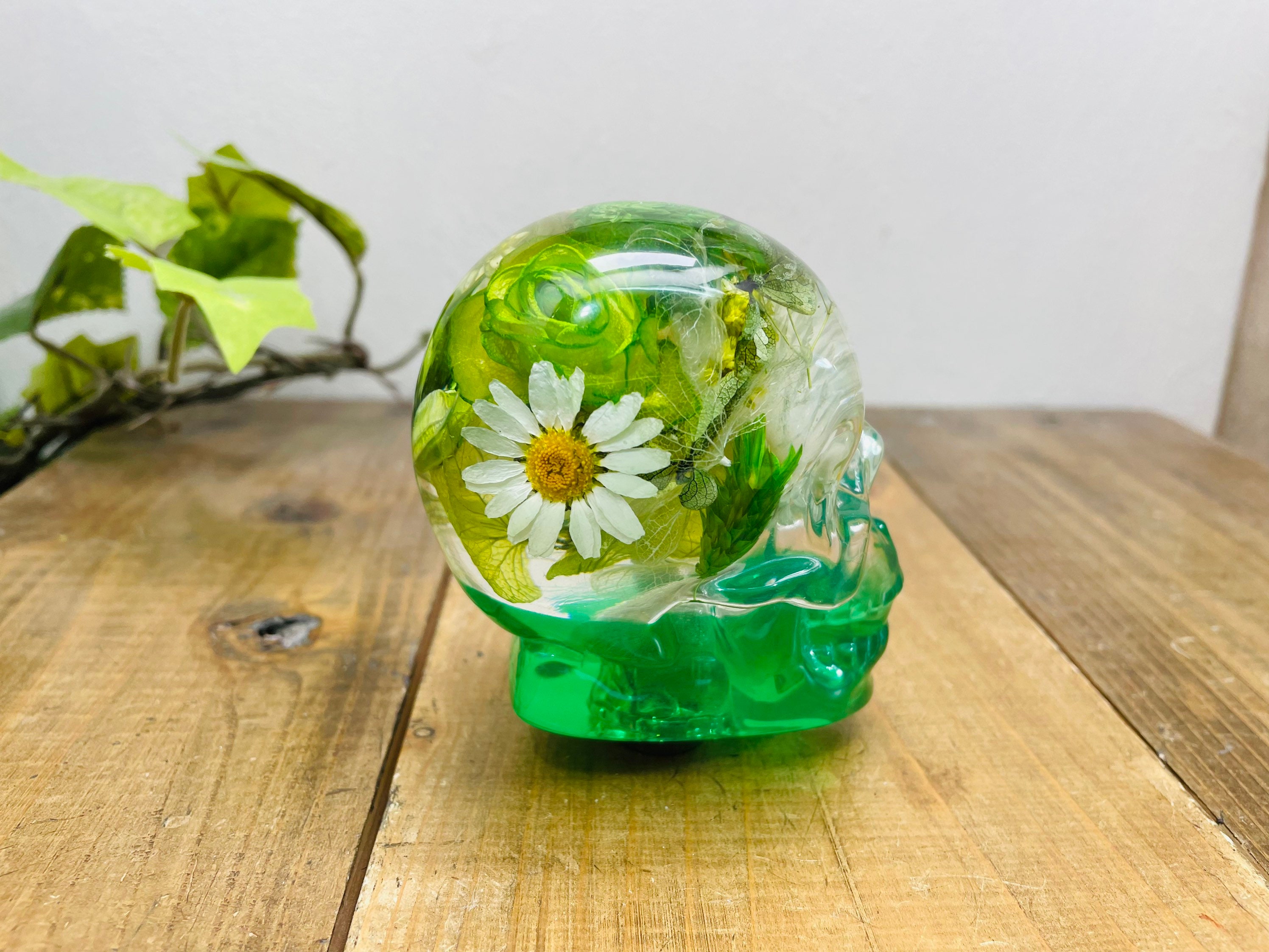 Underwater Flower Shift Knob Skull Flower Garden Green Etsy