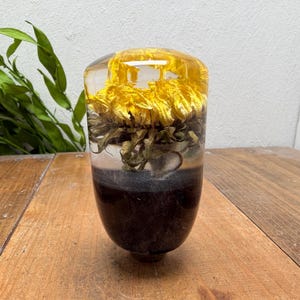Pomo de palanca de cambios con forma de flor submarina - Girasol - Negro
