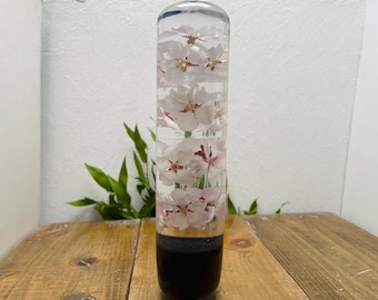 Botão de mudança de flor submerso, cilíndrico, flor de cerejeira, preto