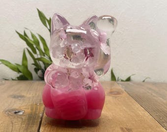 Underwater Flower Shift Knob - Maneki Neko, Cherry Blossom, Pink