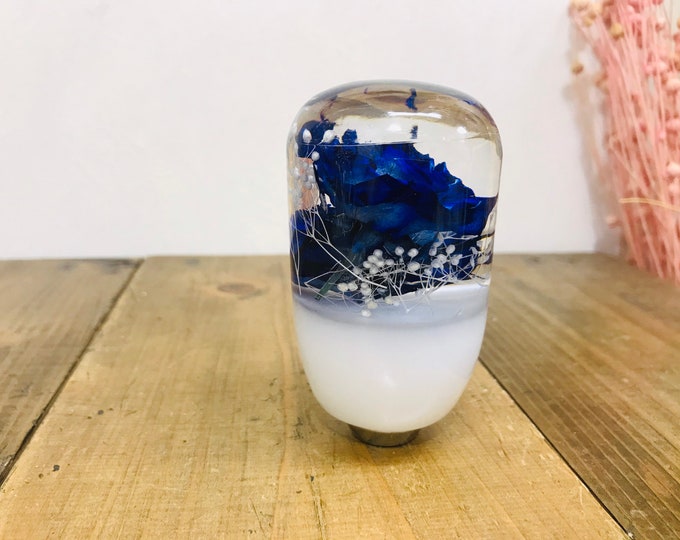 Underwater Flower Shift Knob Blue Rose and Haze Grass Etsy