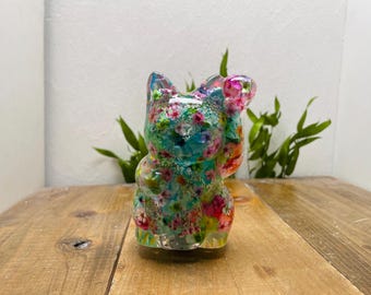 水中花眼鏡スタンド　ドクロ　紫のお花畑 cotaru - Etsy 日本 水中花眼鏡スタンド ドクロ 紫のお花畑