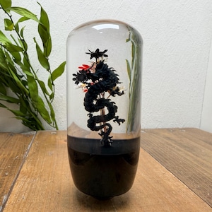 Underwater Flower Shift Knob, Cylindrical M-shaped, Black Dragon and Starflower, Black