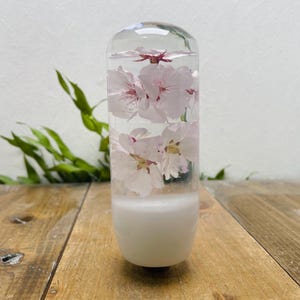 Underwater Flower Shift Knob, Cylindrical M-type, Cherry Blossom, White