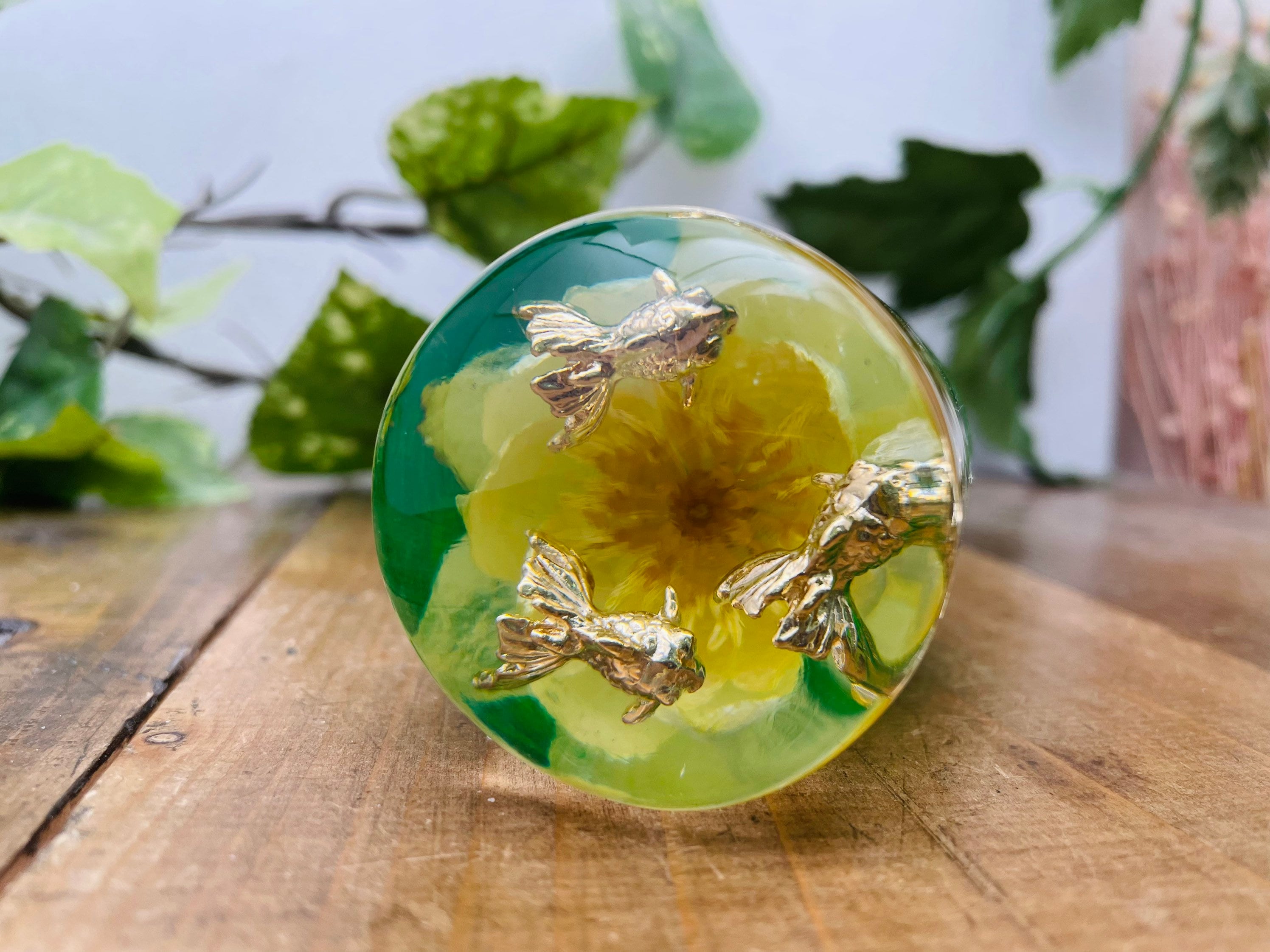 水中花シフトノブ 金魚と姫すいれん - Etsy 日本