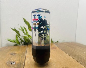 Underwater Flower Shift Knob - Black Dragon and Flowers - Black