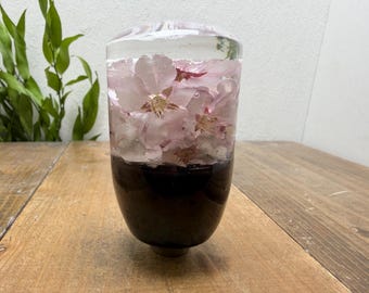 Underwater Flower Shift Knob - Tightly Fitting Cherry Blossoms - Black