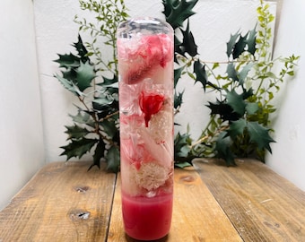 Botão de mudança de flor subaquática - Cilíndrico - Jardim de flores rosa
