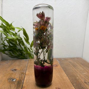 Schaltknauf mit Unterwasserblumenmotiv, zylindrisch, Sterndolde, lila