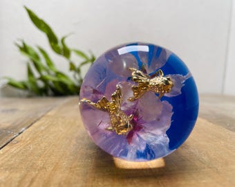 Underwater Flower Shift Knob - Goldfish on Cherry Blossoms - Blue