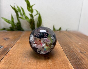 Underwater Flower Shift Knob - Hanadama - Cherry Blossom and Origami Crane - Black