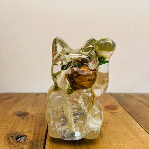 Underwater Flower Shift Knob - Maneki-neko (beckoning cat) - Wheat