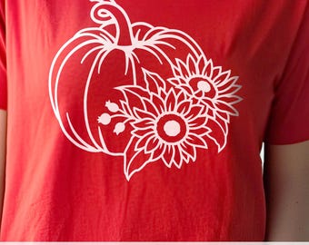 POMPOEN met BLOEMEN SVG: herfstontwerp, Cricut en silhouetsnijbestand