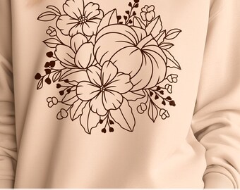 Floral Pumpkin SVG: Autumn Cricut & Silhouette Design (Digital Download)