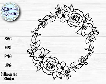 Download Flower Wreath Svg Etsy