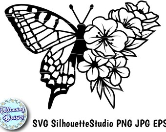 Floral Butterfly Svg Etsy
