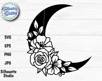 Download Floral Moon Svg Etsy