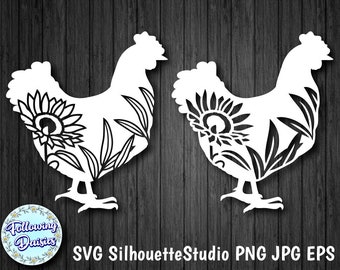 Download Floral Chicken Svg Etsy