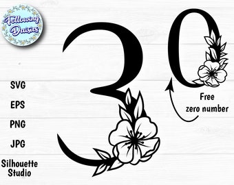 Download Floral Number Svg Etsy